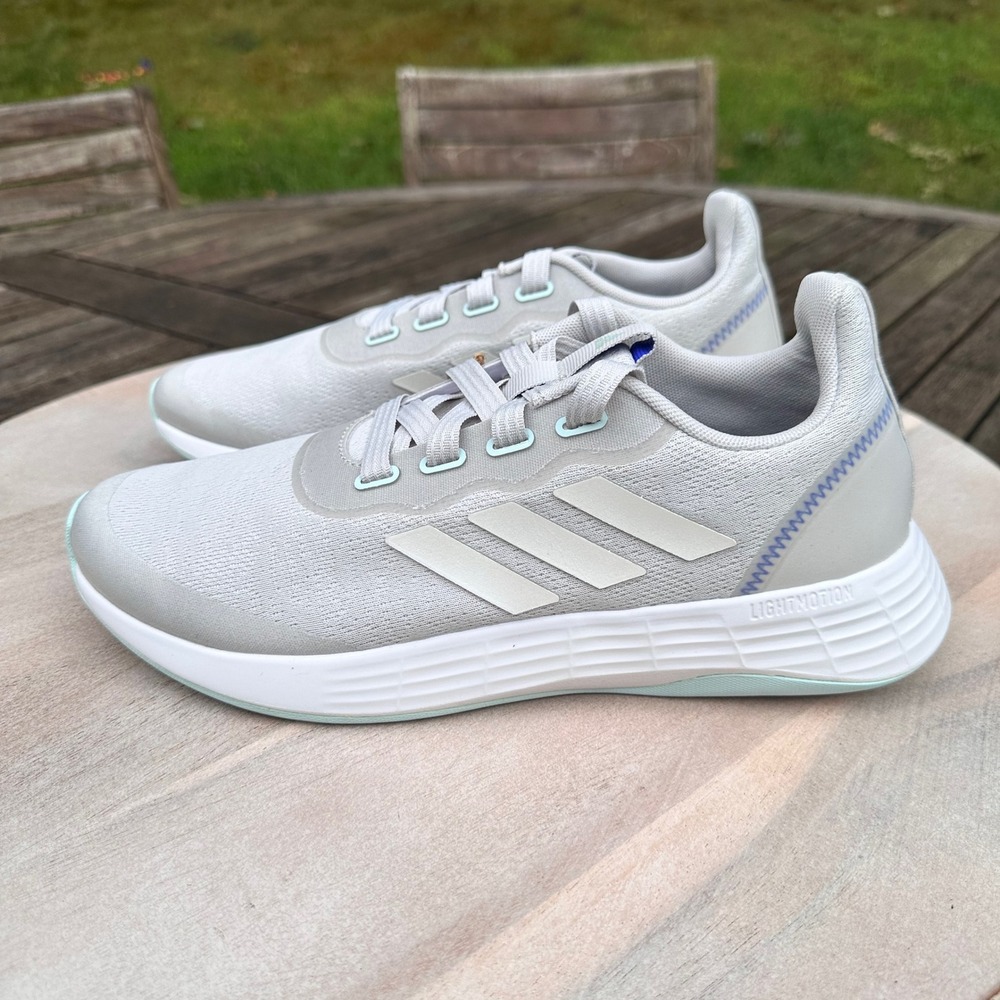 Adidas Women's QT Racer Sport Low Top Running Shoe Grey Mint Q46322 Size 9 - Picture 3 of 10